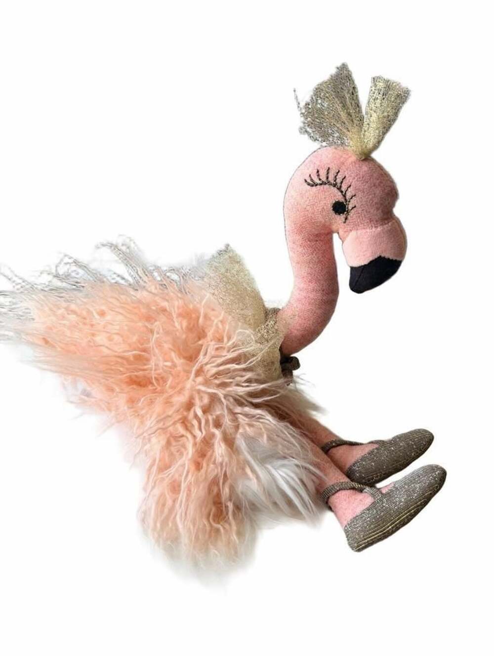 Anthropologie Flamingo Ballerina Plush Stuffed Animal Pink 18 Inch